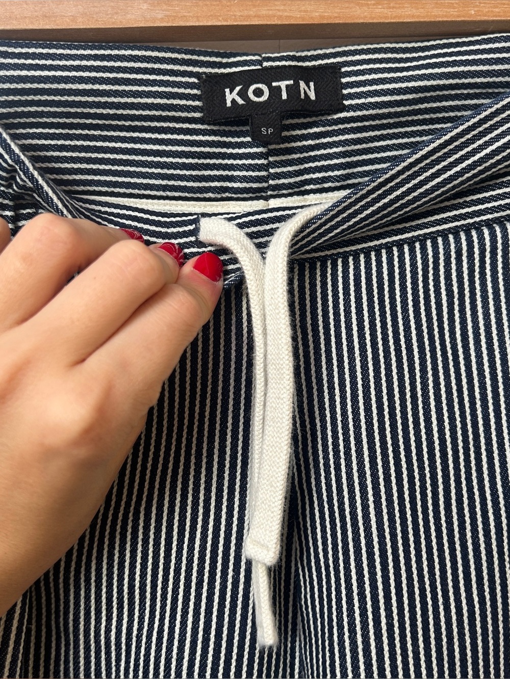 Kotn Baggy Railroad Striped Denim Pants - Picture 5 of 8